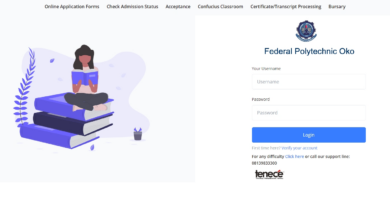 Federal Polytechnic Oko portal Login